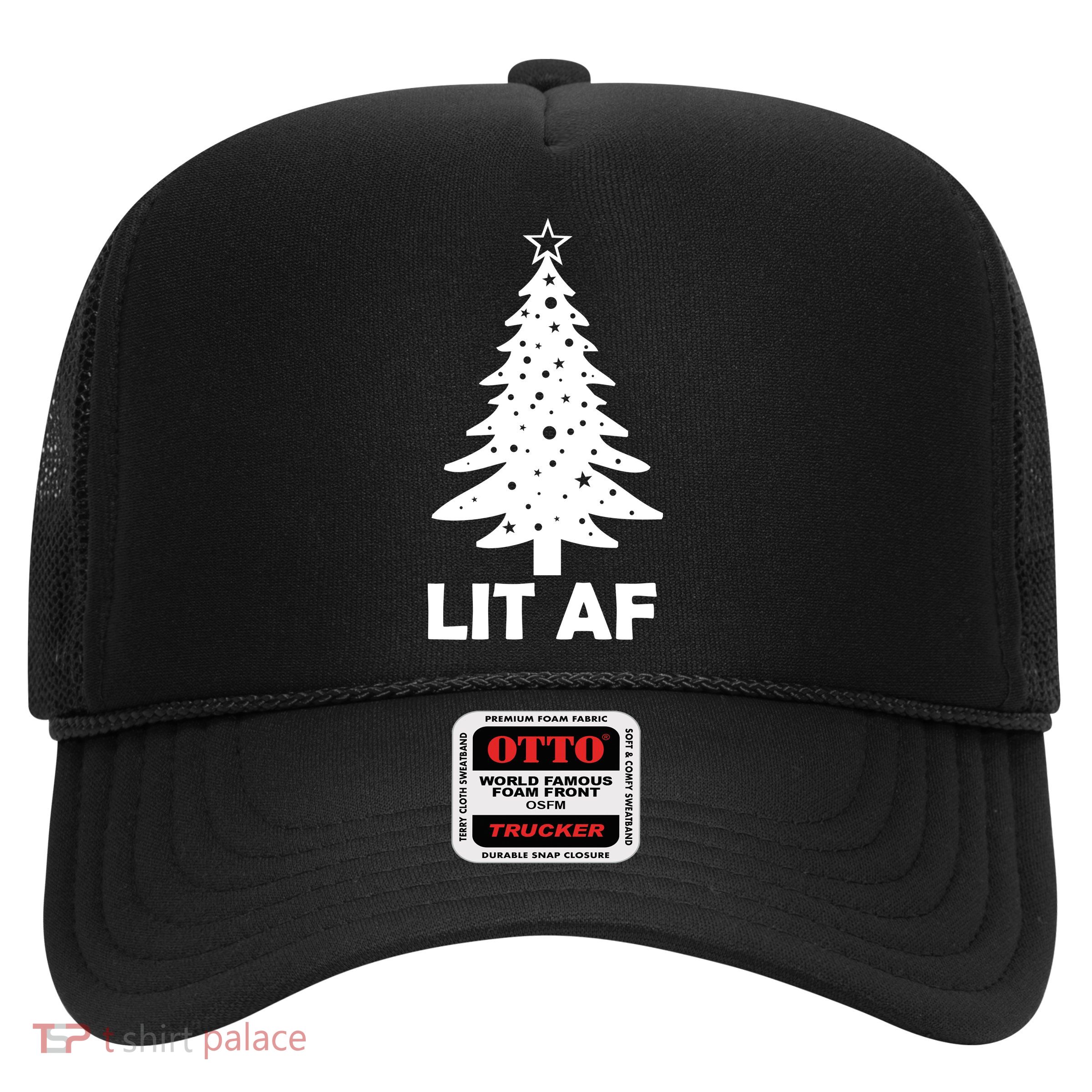 Lit AF Christmas Tree Trucker Hat