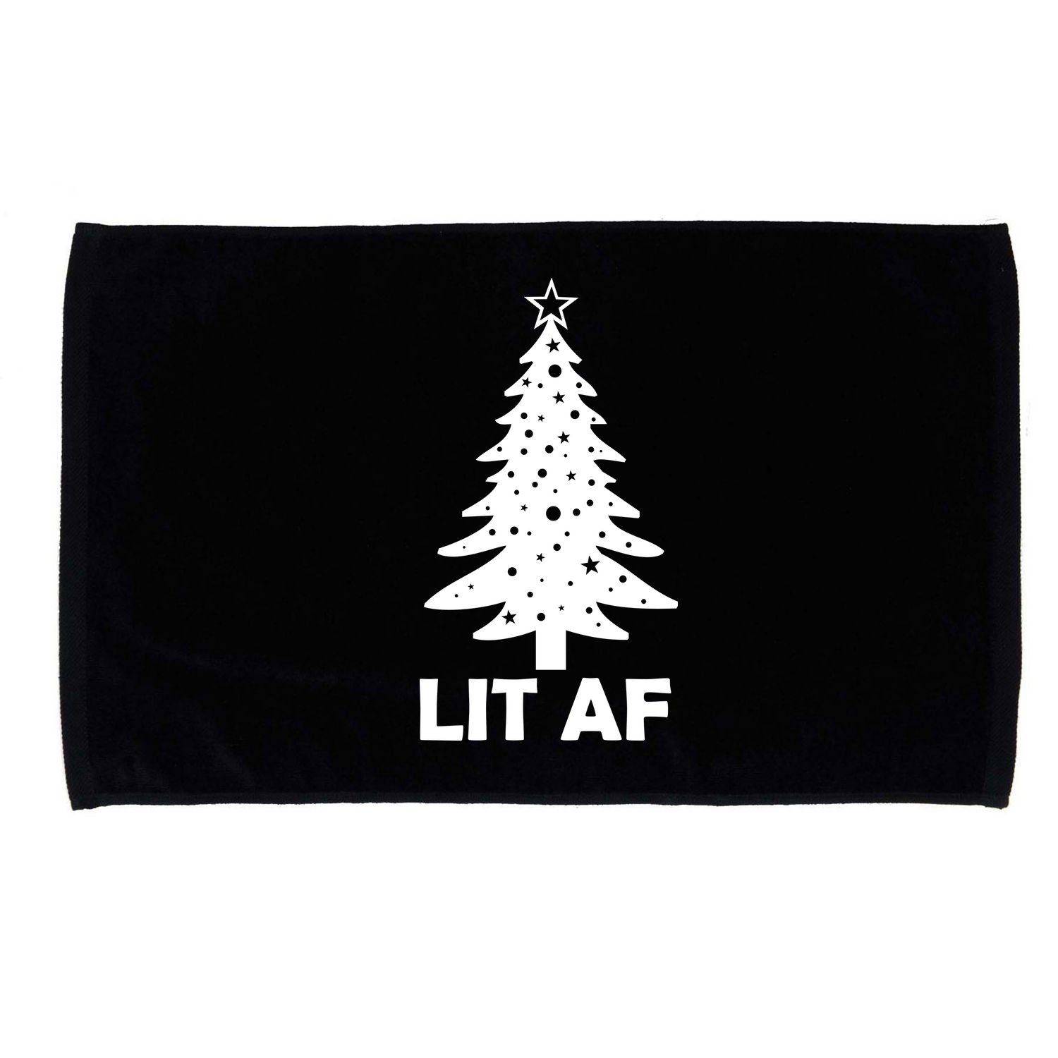 Lit AF Christmas Tree Microfiber Hand Towel