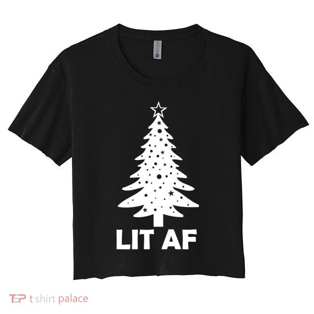 Lit AF Christmas Tree Crop Top