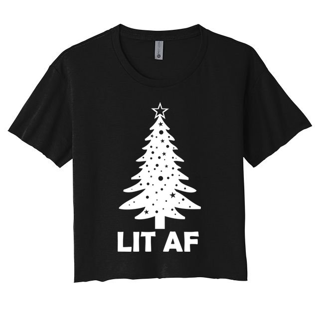 Lit AF Christmas Tree Crop Top