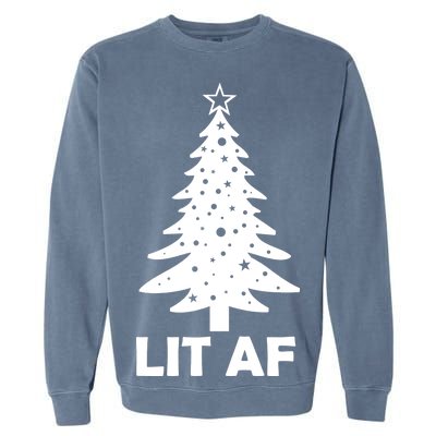 Lit AF Christmas Tree Garment-Dyed Sweatshirt