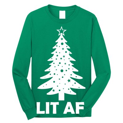 Lit AF Christmas Tree Long Sleeve Shirt