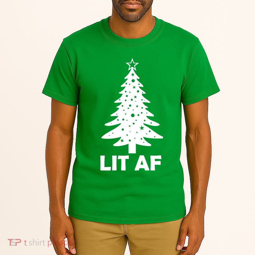 Lit AF Christmas Tree Tall T-Shirt