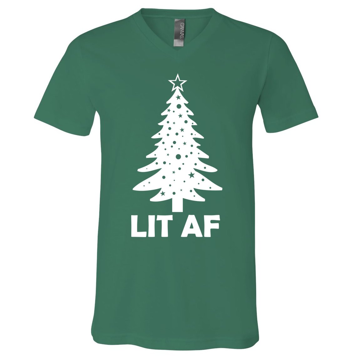 Lit AF Christmas Tree V-Neck T-Shirt