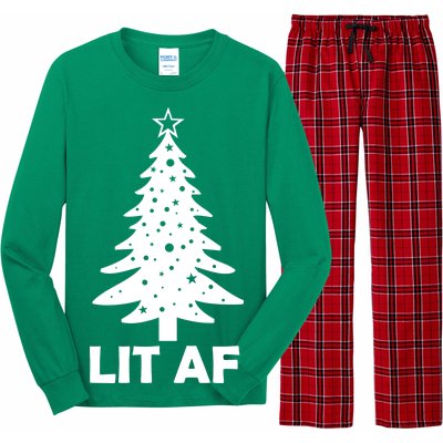 Lit AF Christmas Tree Long Sleeve Pajama Set