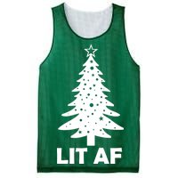 Lit AF Christmas Tree Mesh Reversible Basketball Jersey Tank