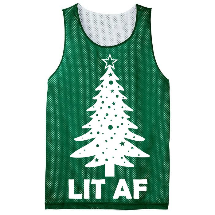 Lit AF Christmas Tree Mesh Reversible Basketball Jersey Tank