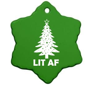 Lit AF Christmas Tree Ceramic Star Ornament