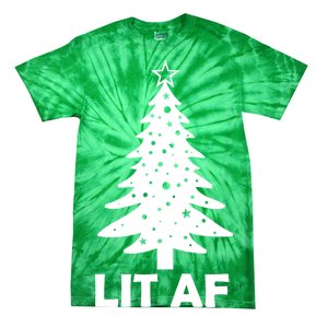 Lit AF Christmas Tree Tie-Dye T-Shirt