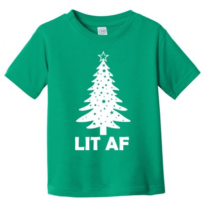 Lit AF Christmas Tree Toddler T-Shirt