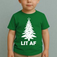 Lit AF Christmas Tree Toddler T-Shirt