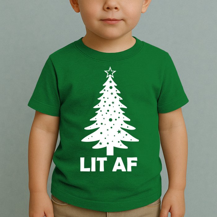 Lit AF Christmas Tree Toddler T-Shirt