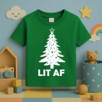 Lit AF Christmas Tree Toddler T-Shirt