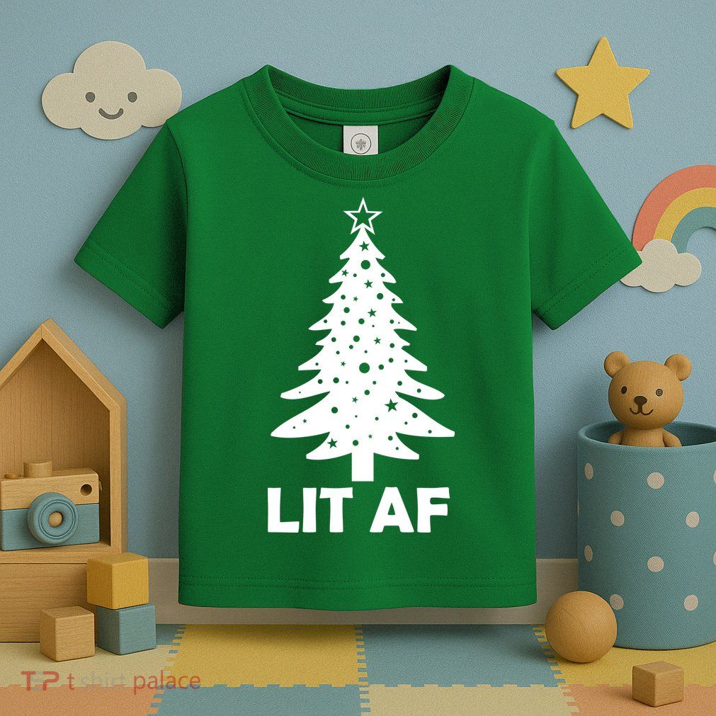 Lit AF Christmas Tree Toddler T-Shirt