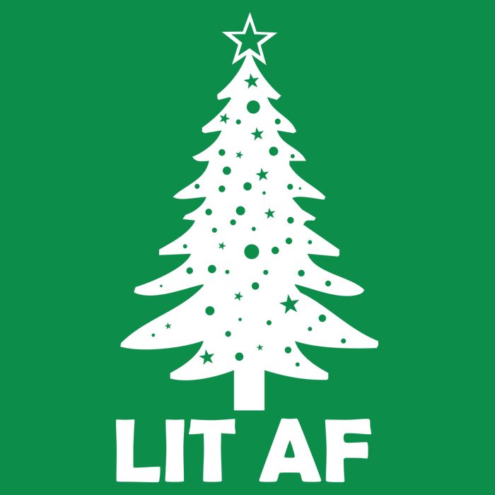 Lit AF Christmas Tree Womens T-Shirt