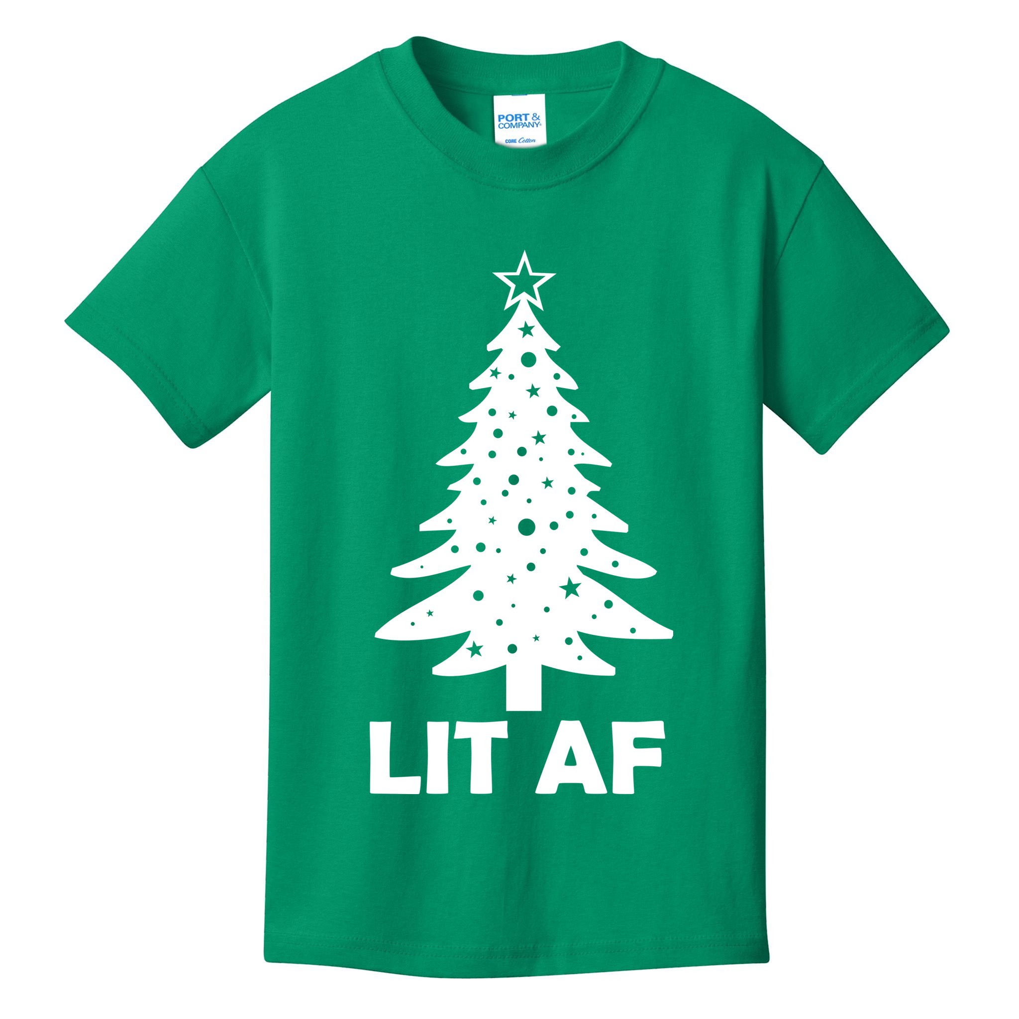 Lit AF Christmas Tree Kids T-Shirt