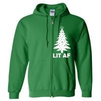 Lit AF Christmas Tree Full Zip Hoodie