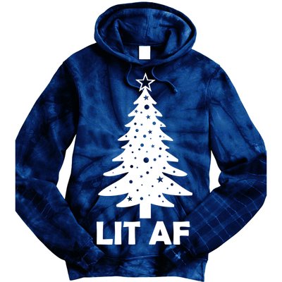 Lit AF Christmas Tree Tie Dye Hoodie