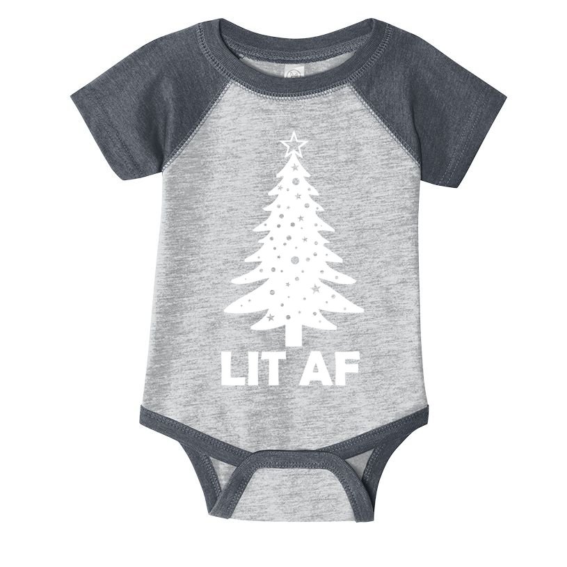 Lit AF Christmas Tree Infant Baby Jersey Bodysuit