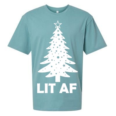 Lit AF Christmas Tree Sueded Cloud Jersey T-Shirt