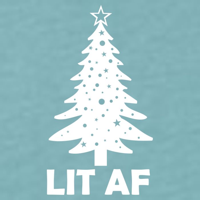 Lit AF Christmas Tree Sueded Cloud Jersey T-Shirt
