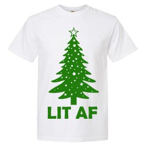 Lit AF Christmas Tree Garment-Dyed Heavyweight T-Shirt