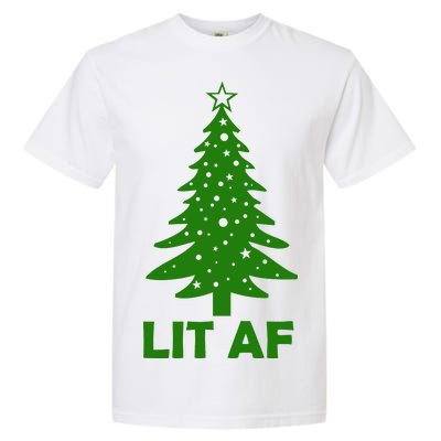 Lit AF Christmas Tree Garment-Dyed Heavyweight T-Shirt