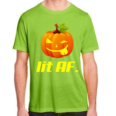 Lit AF Funny Halloween Jack O Lantern Pumpkin Adult ChromaSoft Performance T-Shirt