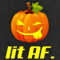Lit AF Funny Halloween Jack O Lantern Pumpkin 7 Panel Mesh Trucker Snapback Hat