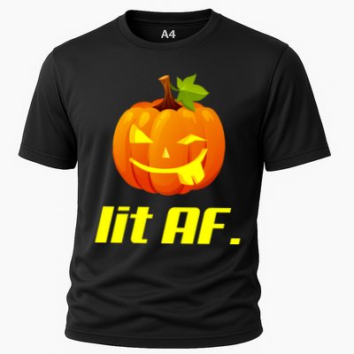 Lit AF Funny Halloween Jack O Lantern Pumpkin Performance Shirt