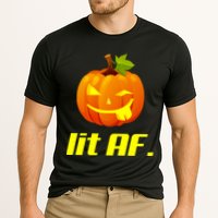 Lit AF Funny Halloween Jack O Lantern Pumpkin Cooling Performance Crew T-Shirt
