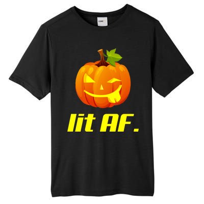 Lit AF Funny Halloween Jack O Lantern Pumpkin Tall Fusion ChromaSoft Performance T-Shirt