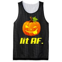 Lit AF Funny Halloween Jack O Lantern Pumpkin Mesh Reversible Basketball Jersey Tank