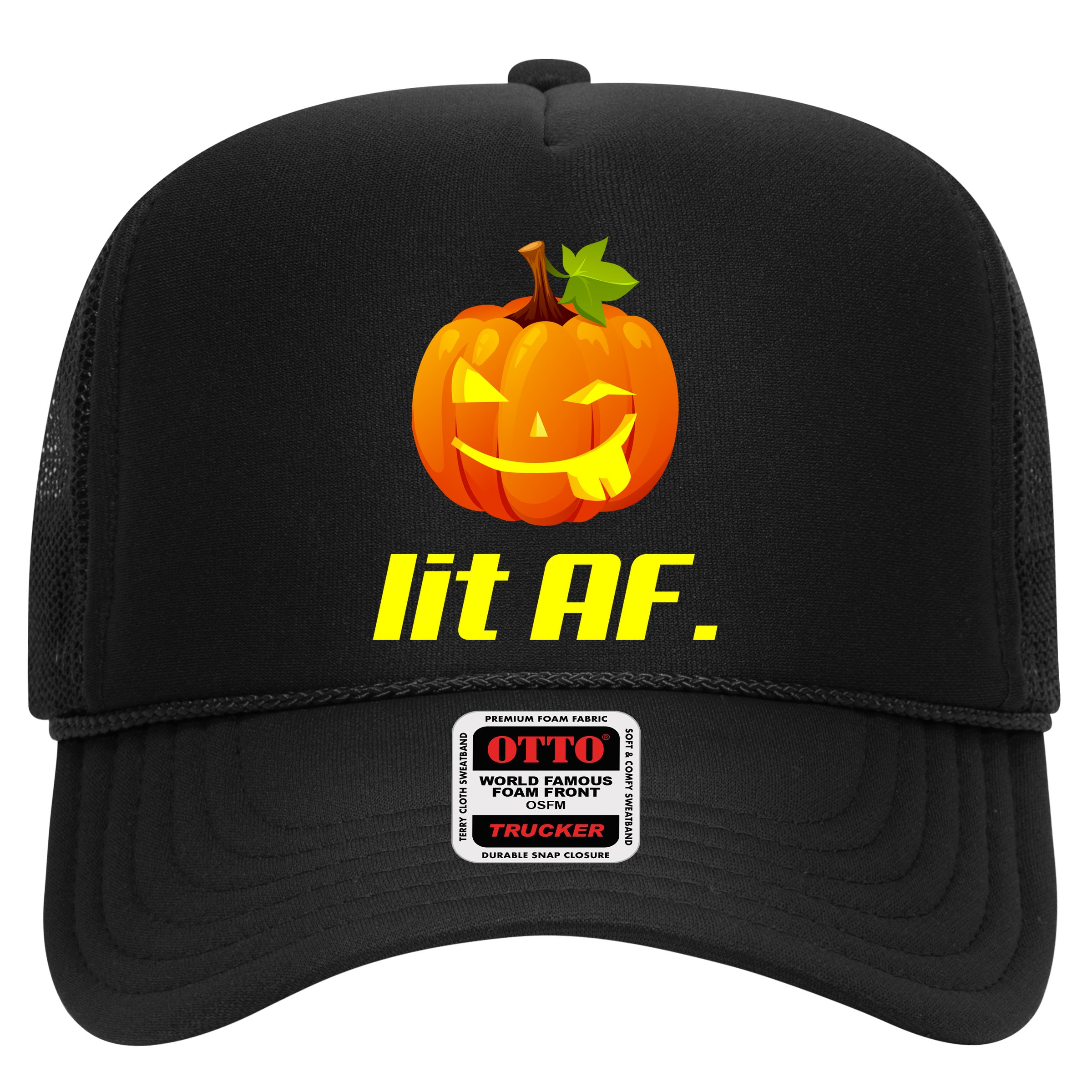 Lit AF Funny Halloween Jack O Lantern Pumpkin Hat