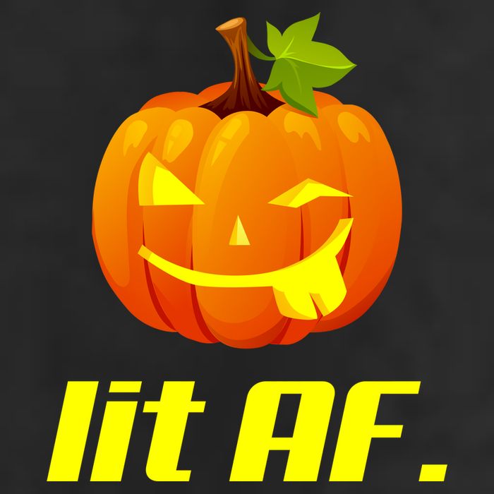 Lit AF Funny Halloween Jack O Lantern Pumpkin Golf Towel