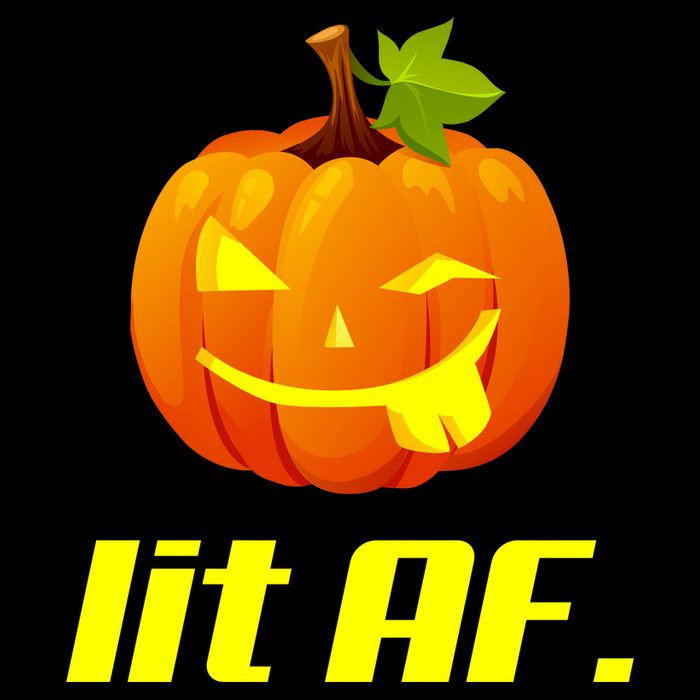 Lit AF Funny Halloween Jack O Lantern Pumpkin Zip Tote Bag