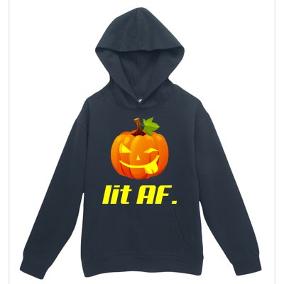 Lit AF Funny Halloween Jack O Lantern Pumpkin Urban Pullover Hoodie