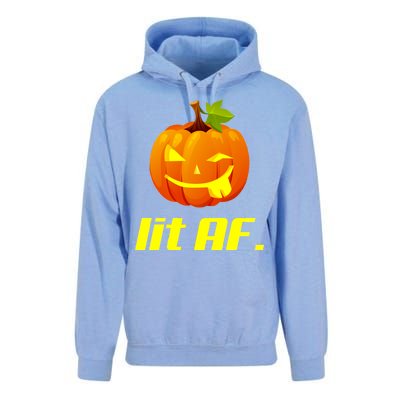 Lit AF Funny Halloween Jack O Lantern Pumpkin Unisex Surf Hoodie