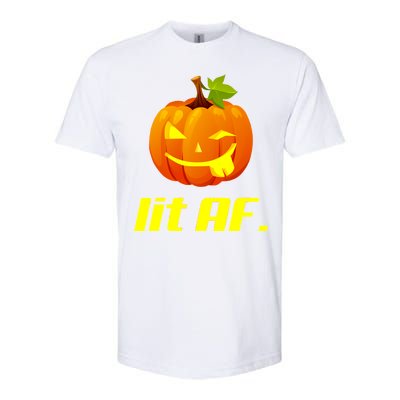 Lit AF Funny Halloween Jack O Lantern Pumpkin Softstyle CVC T-Shirt