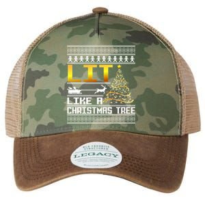 Lit Like a Christmas Tree Funny Ugly Christmas Legacy Tie Dye Trucker Hat