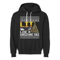 Lit Like a Christmas Tree Funny Ugly Christmas Garment-Dyed Fleece Hoodie