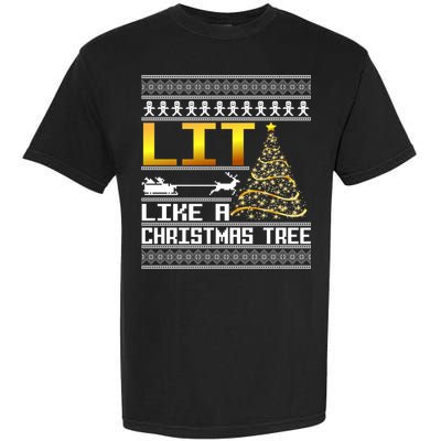 Lit Like a Christmas Tree Funny Ugly Christmas Garment-Dyed Heavyweight T-Shirt