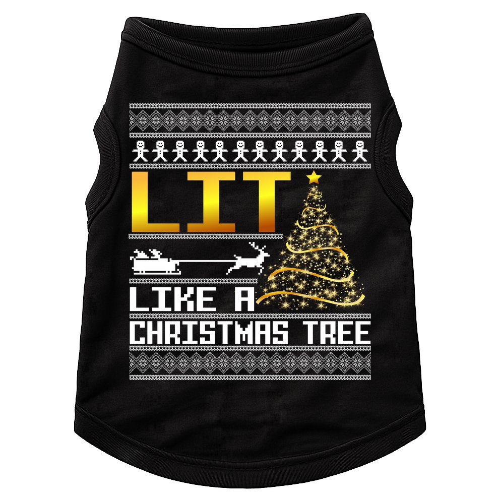 Lit Like a Christmas Tree Funny Ugly Christmas Doggie Tank