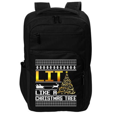 Lit Like a Christmas Tree Funny Ugly Christmas Impact Tech Backpack