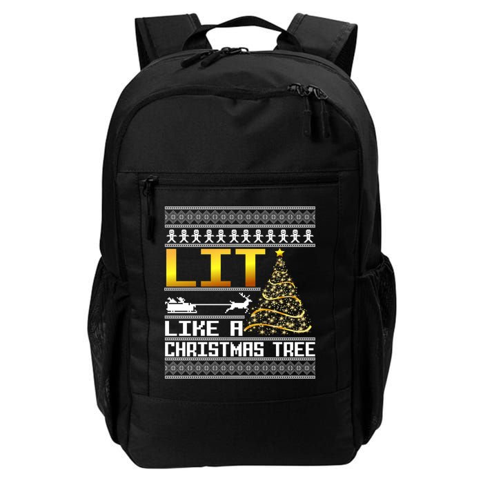 Lit Like a Christmas Tree Funny Ugly Christmas Backpack