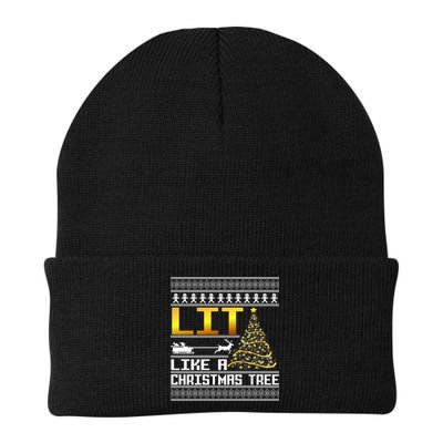 Lit Like a Christmas Tree Funny Ugly Christmas Beanie