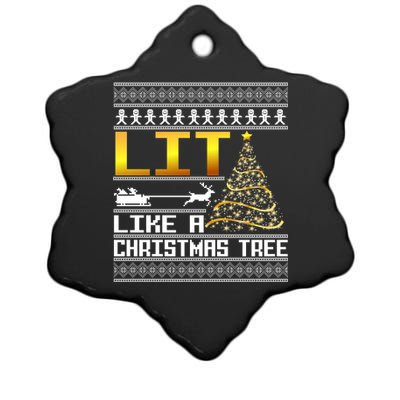 Lit Like a Christmas Tree Funny Ugly Christmas Ceramic Star Ornament