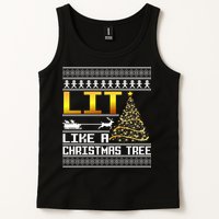 Lit Like a Christmas Tree Funny Ugly Christmas Tank Top