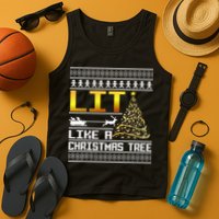 Lit Like a Christmas Tree Funny Ugly Christmas Tank Top