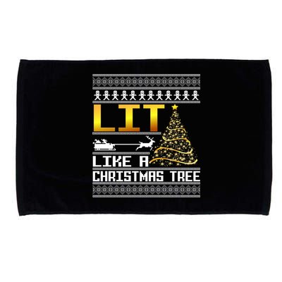 Lit Like a Christmas Tree Funny Ugly Christmas Microfiber Hand Towel